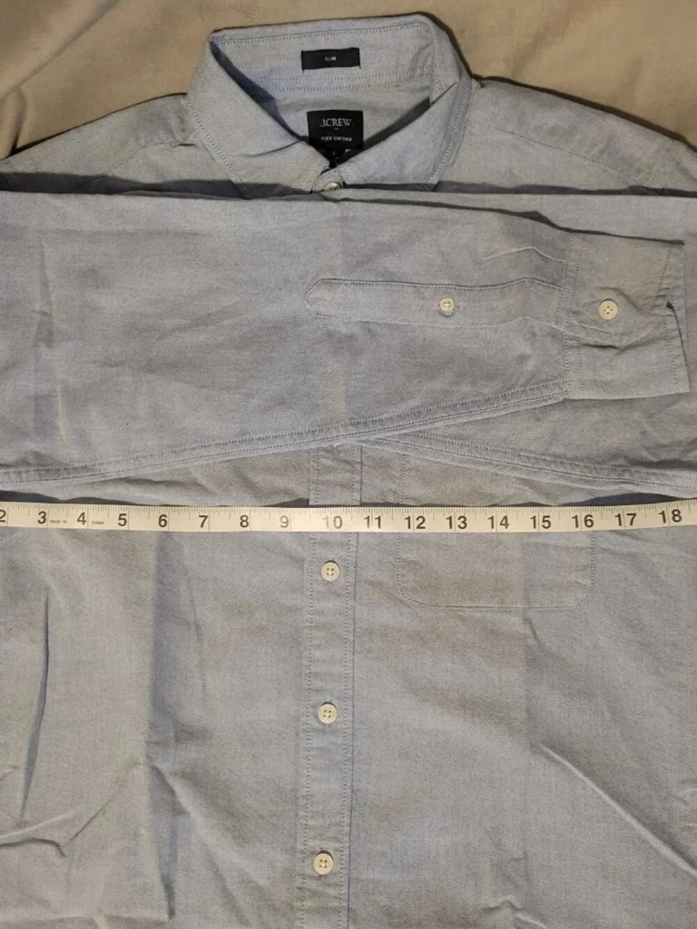 J. Crew Men's Long Sleeve Button Down Shirt Slim Flex Oxford Size Small Blue NWT